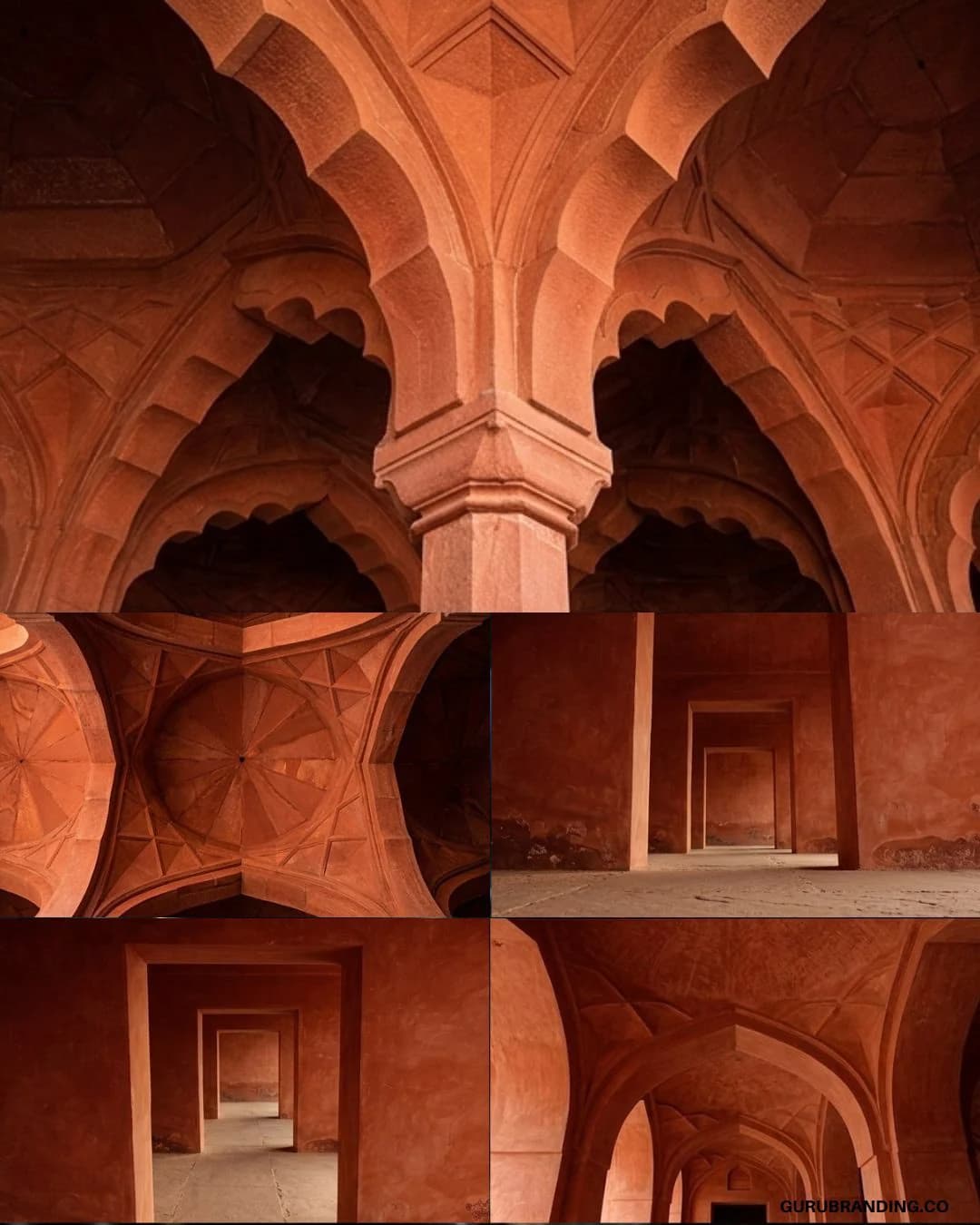 Carved terracotta arches and vaulting of the digital set