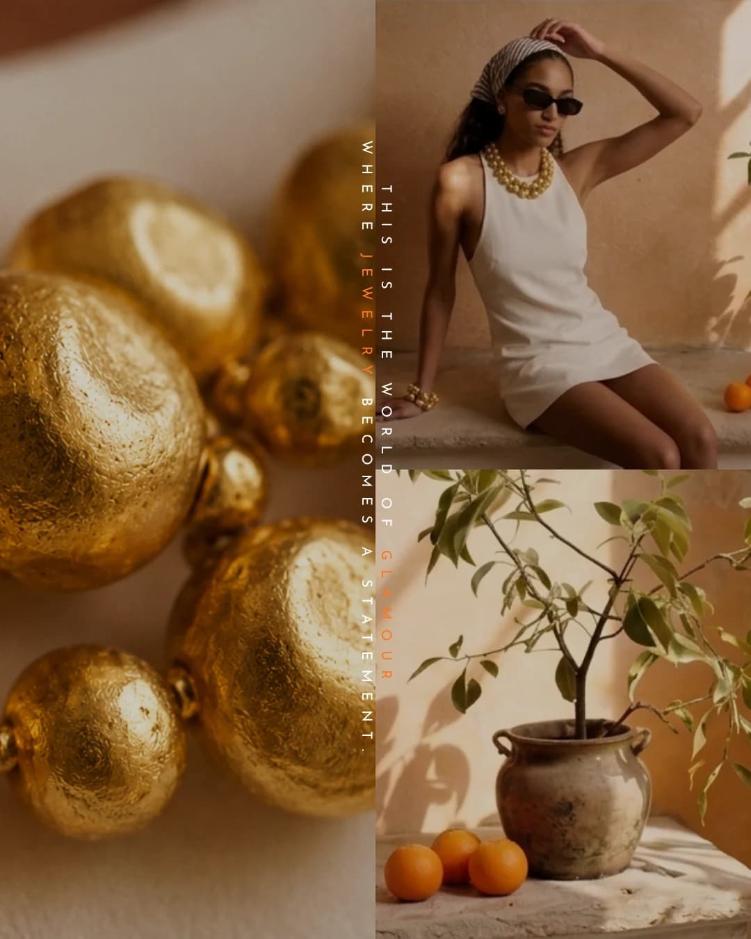 Orange Glamour post of the model holding an orange