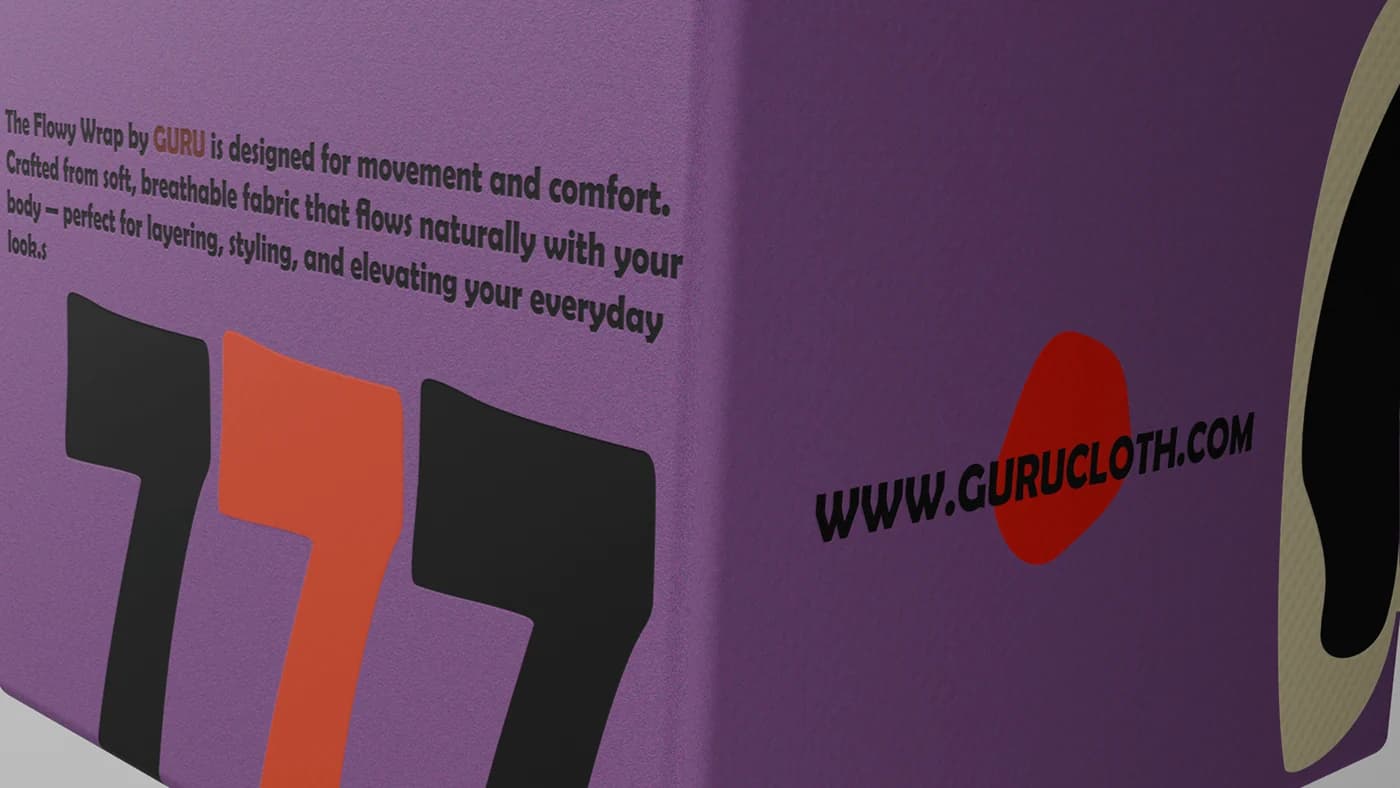Close view of the box edge carrying the campaign copy and web address